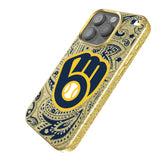 Milwaukee Brewers Paisley Bling Phone Case for Apple iPhone