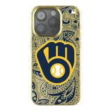 Milwaukee Brewers Paisley Bling Phone Case for Apple iPhone