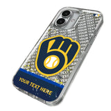 Milwaukee Brewers Personalized EndZone Plus Glitter Phone Case for Apple iPhone