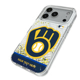 Milwaukee Brewers Personalized EndZone Plus Glitter Phone Case for Apple iPhone