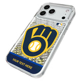 Milwaukee Brewers Personalized EndZone Plus Glitter Phone Case for Apple iPhone