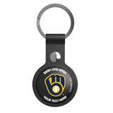 Milwaukee Brewers Personalized Insignia Black Airtag Holder