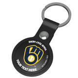 Milwaukee Brewers Personalized Insignia Black Airtag Holder