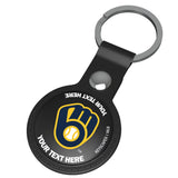 Milwaukee Brewers Personalized Insignia Black Airtag Holder