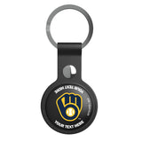 Milwaukee Brewers Personalized Insignia Black Airtag Holder