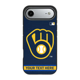 Milwaukee Brewers Personalized Stripe Bump Phone Case for Apple iPhone