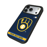Milwaukee Brewers Personalized Stripe Bump Phone Case for Apple iPhone