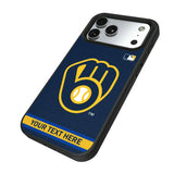 Milwaukee Brewers Personalized Stripe Bump Phone Case for Apple iPhone