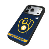 Milwaukee Brewers Personalized Stripe Bump Phone Case for Apple iPhone