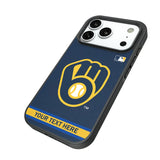Milwaukee Brewers Personalized Stripe Bump Phone Case for Apple iPhone