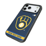 Milwaukee Brewers Personalized Stripe Bump Phone Case for Apple iPhone