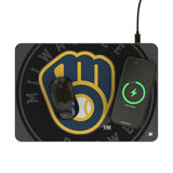 Milwaukee Brewers Personalized Tilt 15-Watt Wireless Charger and Mouse Pad