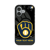 Milwaukee Brewers Personalized Tilt Bump Phone Case for Apple iPhone