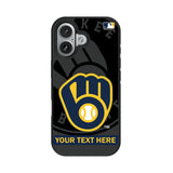 Milwaukee Brewers Personalized Tilt Bump Phone Case for Apple iPhone