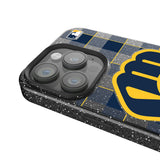 Milwaukee Brewers Plaid Black Bling Phone Case for Apple iPhone