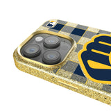 Milwaukee Brewers Plaid Bling Phone Case for Apple iPhone