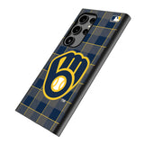 Milwaukee Brewers Plaid MagSafe Compatible Phone Case for Samsung Galaxy
