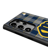 Milwaukee Brewers Plaid MagSafe Compatible Phone Case for Samsung Galaxy