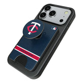 Minnesota Twins Personalized Endzone Solid PopSockets MagSafe-Compatible PopWallet+