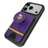 Minnesota Vikings Personalized Endzone Solid PopSockets MagSafe-Compatible PopWallet+