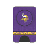 Minnesota Vikings Personalized Endzone Solid PopSockets MagSafe-Compatible PopWallet+