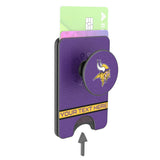 Minnesota Vikings Personalized Endzone Solid PopSockets MagSafe-Compatible PopWallet+