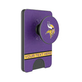 Minnesota Vikings Personalized Endzone Solid PopSockets MagSafe-Compatible PopWallet+
