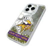 Minnesota Vikings Personalized Tilt Glitter Phone Case for Apple iPhone
