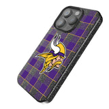 Minnesota Vikings Plaid Black Bling Phone Case for Apple iPhone