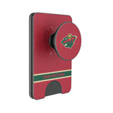Minnesota Wild Personalized Endzone Solid PopSockets MagSafe-Compatible PopWallet+