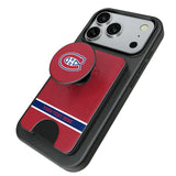 Montreal Canadiens Personalized Endzone Solid PopSockets MagSafe-Compatible PopWallet+