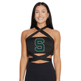 Michigan State Black Multi Way Bandeau Top
