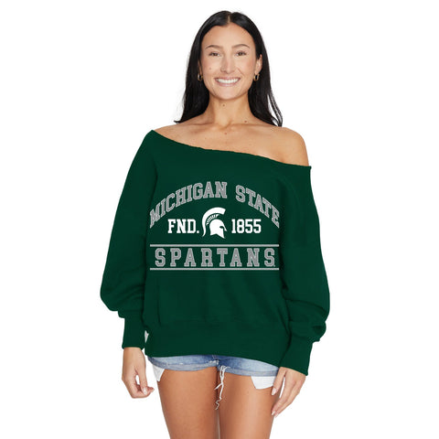 Michigan State Off the Shoulder Sweatshirt