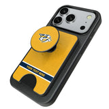 Nashville Predators Personalized Endzone Solid PopSockets MagSafe-Compatible PopWallet+
