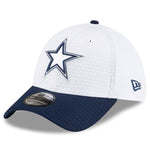 Men's Dallas Cowboys New Era White/Navy 2024 NFL Training Camp 39THIRTY Flex Hat