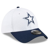 Men's Dallas Cowboys New Era White/Navy 2024 NFL Training Camp 39THIRTY Flex Hat