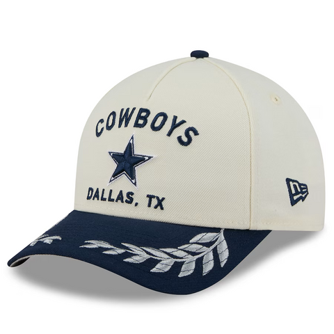 Dallas Cowboys New Era 2025 NFL Draft 39THIRTY Flex Hat - Cream/Navy