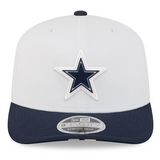 Men's New Era White/Navy Dallas Cowboys 2025 NFL Training Camp 9SEVENTY Adjustable Hat