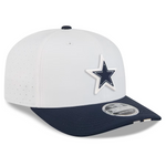 Men's New Era White/Navy Dallas Cowboys 2025 NFL Training Camp 9SEVENTY Adjustable Hat