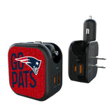 New England Patriots Deco 2 in 1 USB A/C Charger