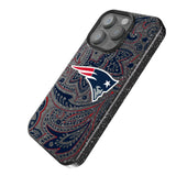 New England Patriots Paisley Black Bling Phone Case for Apple iPhone