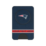 New England Patriots Personalized Endzone Solid PopSockets MagSafe-Compatible PopWallet+