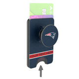 New England Patriots Personalized Endzone Solid PopSockets MagSafe-Compatible PopWallet+