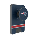 New England Patriots Personalized Endzone Solid PopSockets MagSafe-Compatible PopWallet+