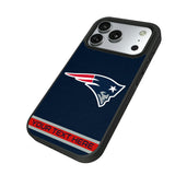 New England Patriots Personalized Stripe Bump Phone Case for Apple iPhone