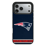 New England Patriots Personalized Stripe Bump Phone Case for Apple iPhone
