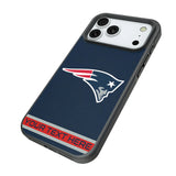 New England Patriots Personalized Stripe Bump Phone Case for Apple iPhone