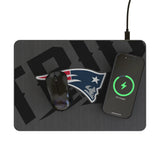 New England Patriots Personalized Tilt 15-Watt Wireless Charger and Mouse Pad