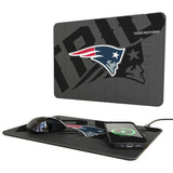 New England Patriots Personalized Tilt 15-Watt Wireless Charger and Mouse Pad