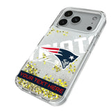New England Patriots Personalized Tilt Glitter Phone Case for Apple iPhone